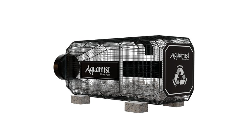 Aquamist PET recycling bin ; circular economy in practice